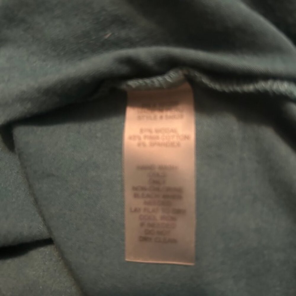 Soft Surrounding Green Faux Wrap V-neck 3/4 sleeves tunic, size 1X - Picture 7 of 7